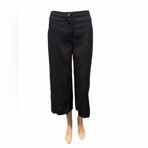 Eileen Fisher Pants Womens 12 Petite Organic Linen Wide Leg Cropped High Rise